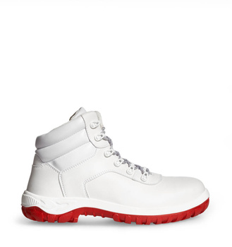 Trzewiki Ochronne BASIC 364 Abeba Białe Czerwona Podeszwa S2