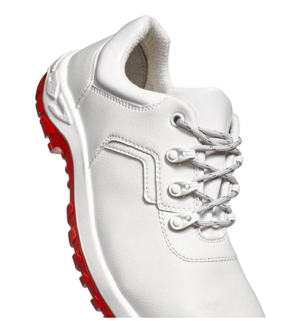 Półbuty Ochronne BASIC 367 Abeba Białe Czerwona Podeszwa O2