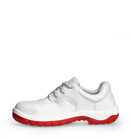 Półbuty Ochronne BASIC 367 Abeba Białe Czerwona Podeszwa O2